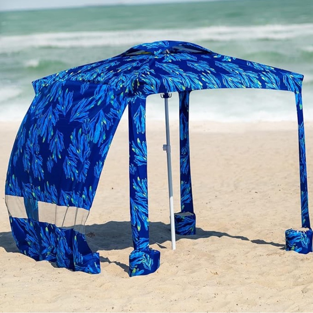 Blue and Green Beach Canopy Tent